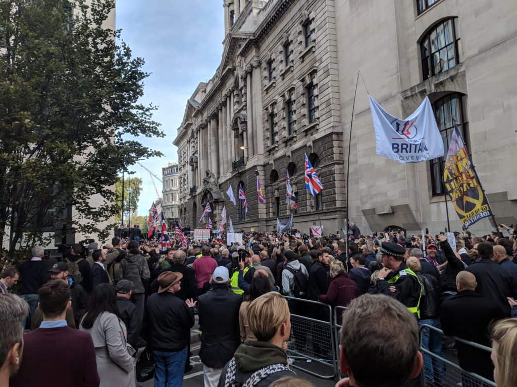 Old Bailey crowds for the Tommy Robinson case